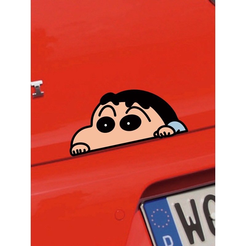 漫画アニメクレヨンしんちゃん窓クリエイティブ車電気自動車ステッカーかわいいひまわりボディ車のステッカー防水ステッカー|undefined
