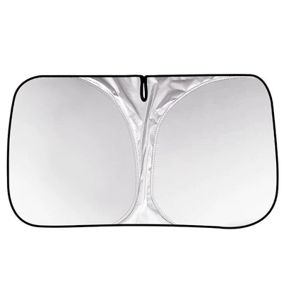 Car universal sunshade sun protection heat insulation sun visor car front windshield glass sun protection summer travel essential God (Sun shade) - 2024-titanium-silver-sunshade-does-not-hurt-the-interior-with-rearview-mirror-opening-large