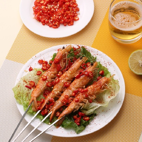 Grill Skewers Stainless Steel Lamb Skewers BBQ Meat Skewers Household Commercial Steel Skewers Tools and Accessories Iron Skewers Welding Rods