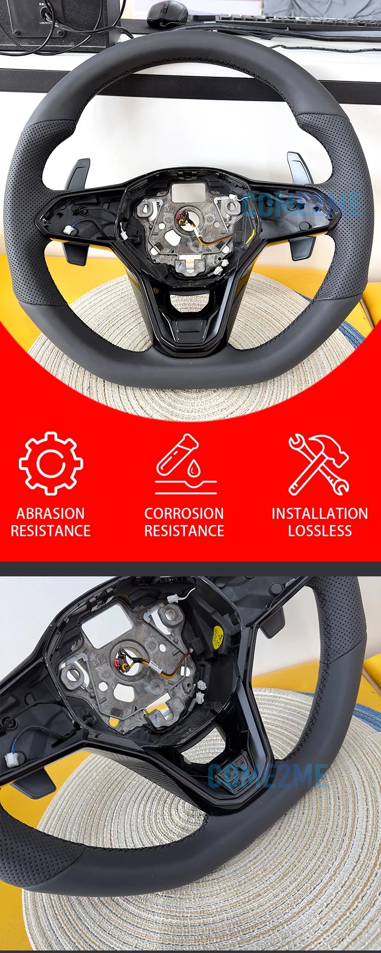Suitable for Golf 8 MK8 LCD steering wheel, with heating and paddle shifters, supports ACC adaptive control