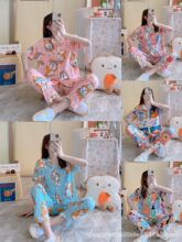 Foreign trade pajamas 爆款2022年短袖长裤夏季卡通直播甜美睡衣