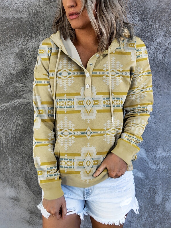 Wholesale New Cross-Border Source Western Aztec Bohemian Print Casual Hoodie