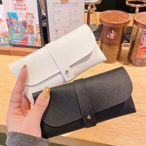 Leather handmade glasses case, portable card, sunglasses case, reading glasses case, screwdriver, mirror cloth, blue light test card