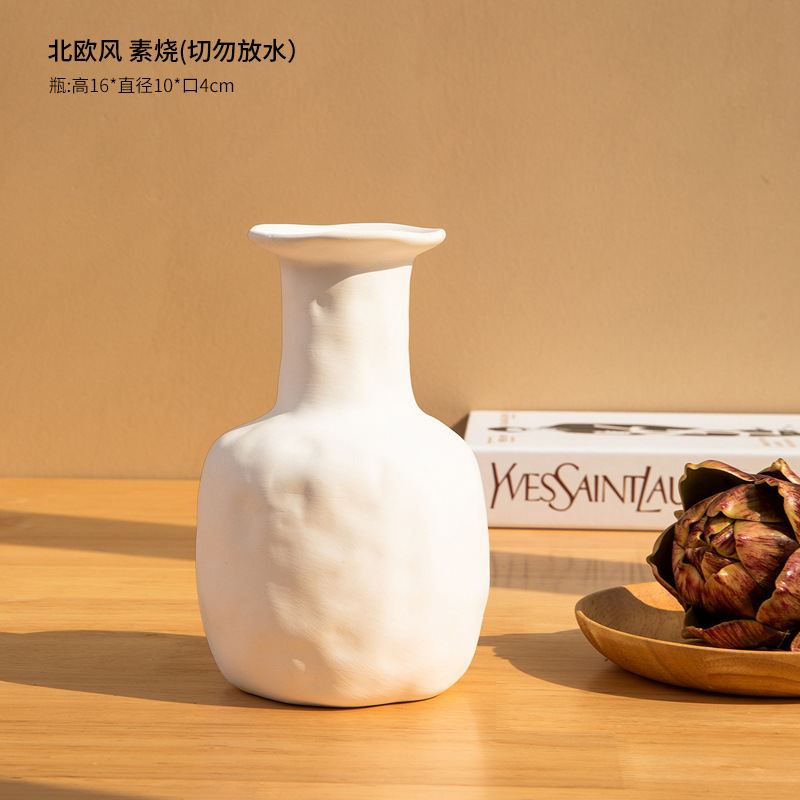 Fronteriza in-viento vasos de flores Nordic quema flores falsas flores secas adornos de cerámica en el hogar sala de estar vasos de flores contenedores