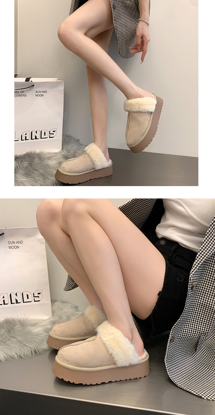 Pantofole pelose Baotou da donna da indossare fuori autunno e inverno nuovo stile celebrità di Internet muffin suola spessa più scarpe di cotone pigro calde di velluto_voghion.com