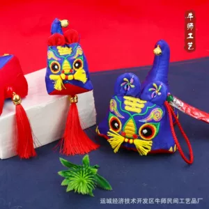 Китайский талисман, кукла, ткань, подарочная коробка, китайский стиль, с вышивкой, тигр, подарок на день рождения