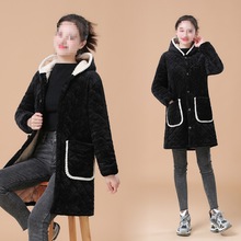 加绒保暖罩衣大人女秋冬季法兰绒成人外套棉袄棉衣睡衣加厚工作服