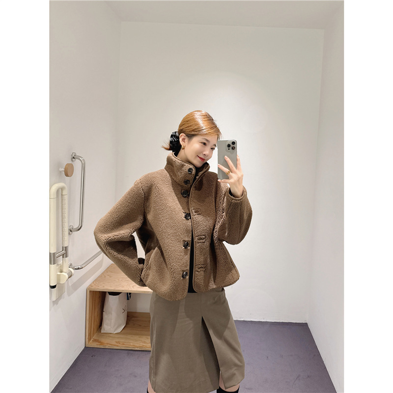 C*S Counter 25 New Winter Style Loose and Warm Teddy Velvet Jacket Maillard Old Money Style Imitation Fur Jacket for Women C*S Counter 25 New Winter Style Loose and Warm Teddy Velvet Jacket Maillard Old Money Style Imitation Fur Jacket for Women