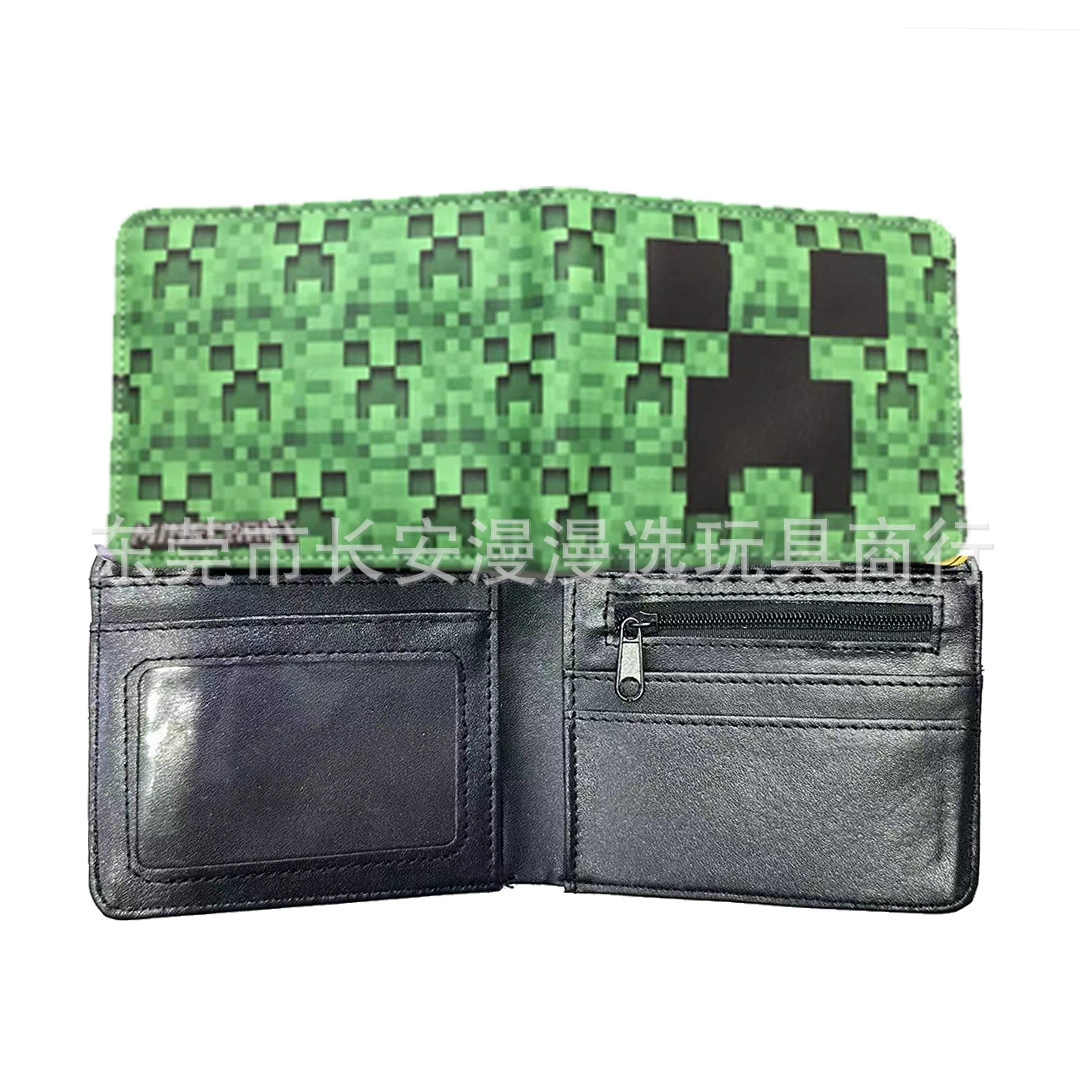 Кошелёк (Minecraft) экокожа, короткий двусторонний футляр для документов, 11×9×2 см