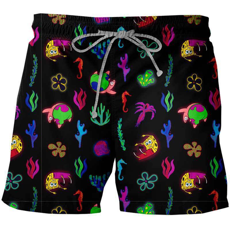 Pantalones cortos de vacaciones de playa con cordón transpirable de malla suelta de verano para hombres 2024 venta caliente spot de impresión digital 3D