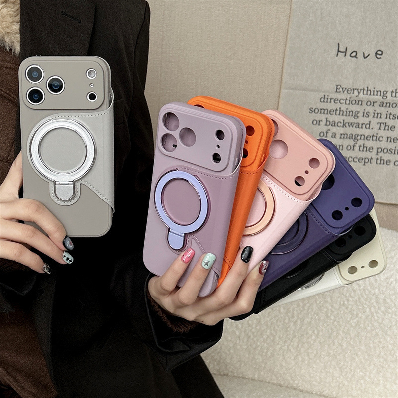 Imitation Liquid Wireless Charging Leather Flip Cover Card-Insertable 17Promax Mobile Phone Case 16 Suitable for Apple Iphone12 Anti-Fall