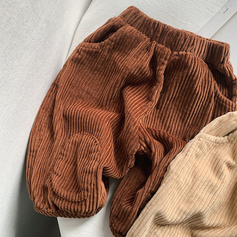 Pantalones de Pana Holgados para Niño de Pana de Algodón Largo al Tobillo para Primavera y Otoño