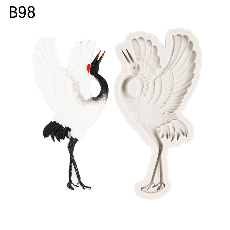 Grúa voladora molde de silicona DIY epoxi animal colgante grúa aromaterapia adornos pastel chocolate Decoración