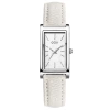 White leather silver frame