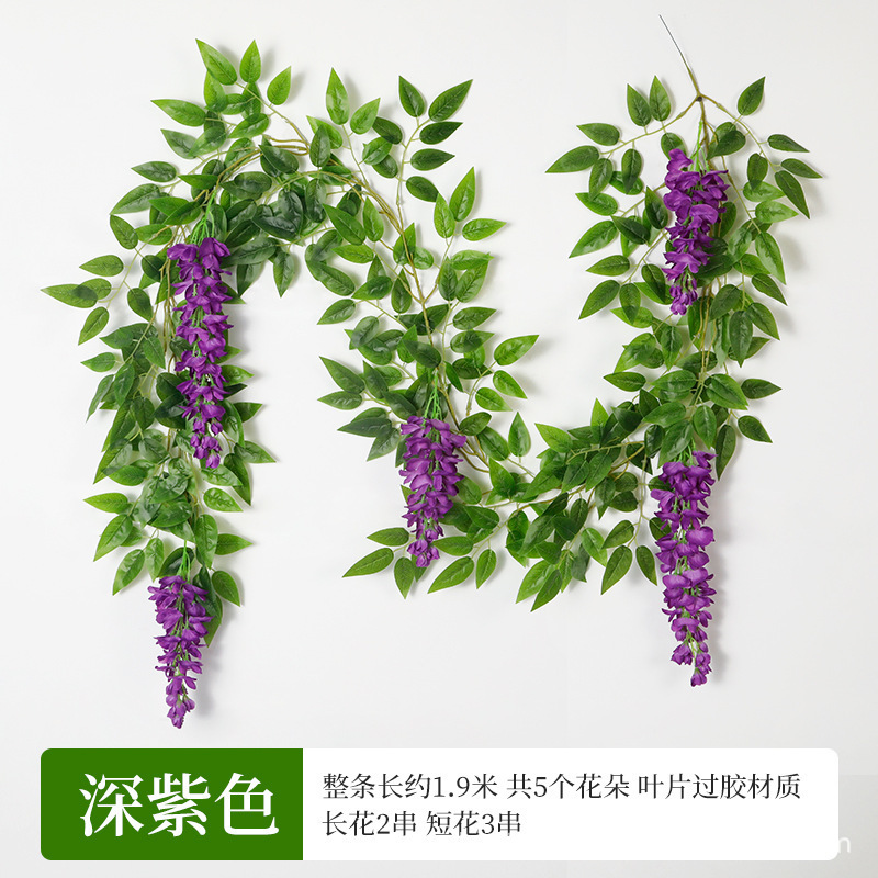 Amazon ベストセラー卸売模擬藤の花ストリップ結婚式の装飾造花籐模擬豆の花ストリップ藤の花|undefined