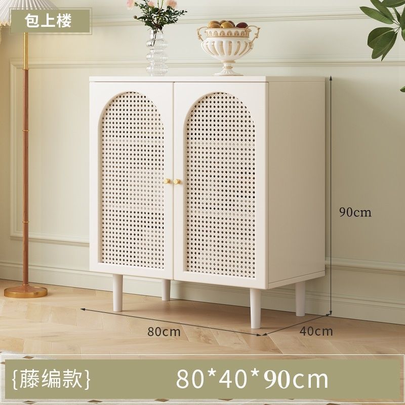 法式餐边柜现代简约藤编储物柜子家用餐厅茶水柜厨房收纳橱柜边柜|undefined