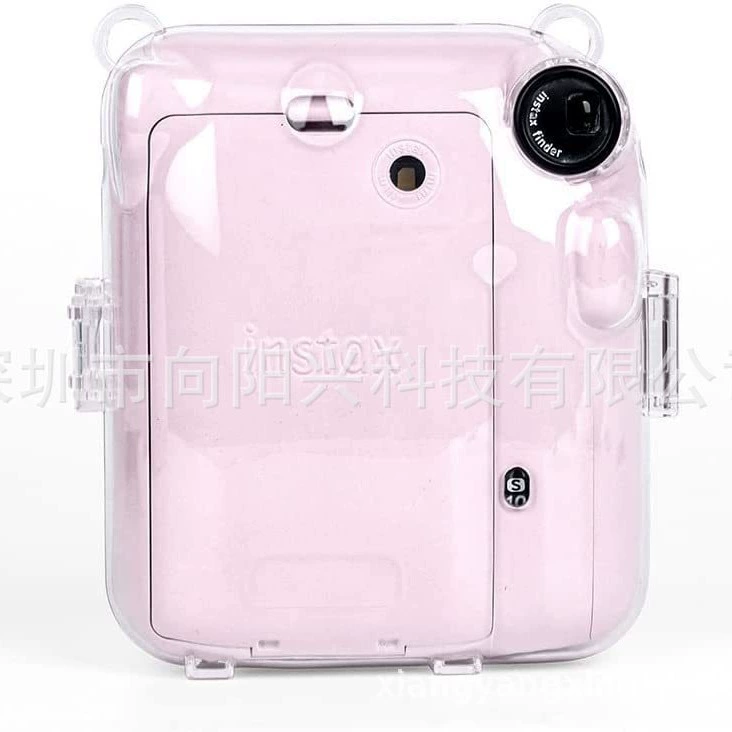 Protective Clear Camera Case (Polaroid) Compatible with Instax Mini 12, Adjustable Strap
