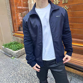 正确版现货原标P家新款三角标羊毛针织拼接尼龙夹克外套时尚百搭