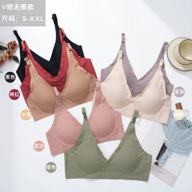 Southeast Asian Cross-Border Traceless Jelly Soft Strip Underwear for Women Without Steel Rings to Gather and Prevent Sagging