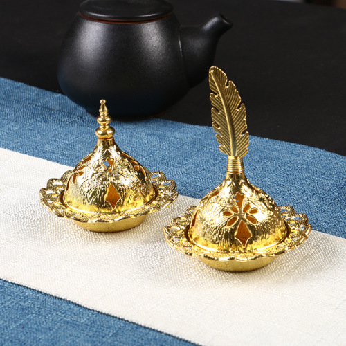 Ying Xiang Yuan Tower Incense Burner, Electroplated Alloy Craftwork, Middle Eastern Arabic Style Incense Holder, Wholesale Incense Pellets