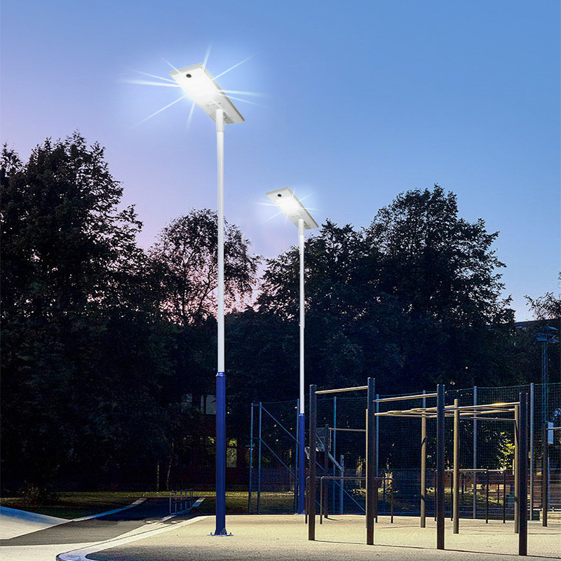 lámpara de calle solar integrada aluminio proyecto de carretera paisajismo parque comunitario lámpara de patio de alta potencia luz intensa