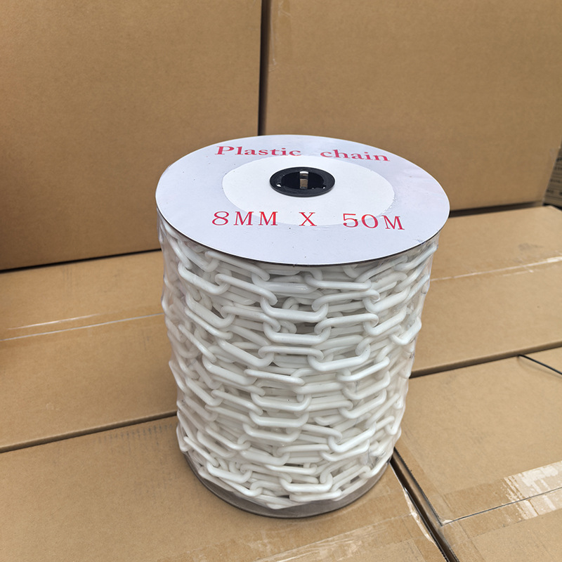 複数のモデルのロール状プラスチック警告チェーン、安全隔離警告チェーン、交通施設保護チェーン、赤、黒、白のチェーン