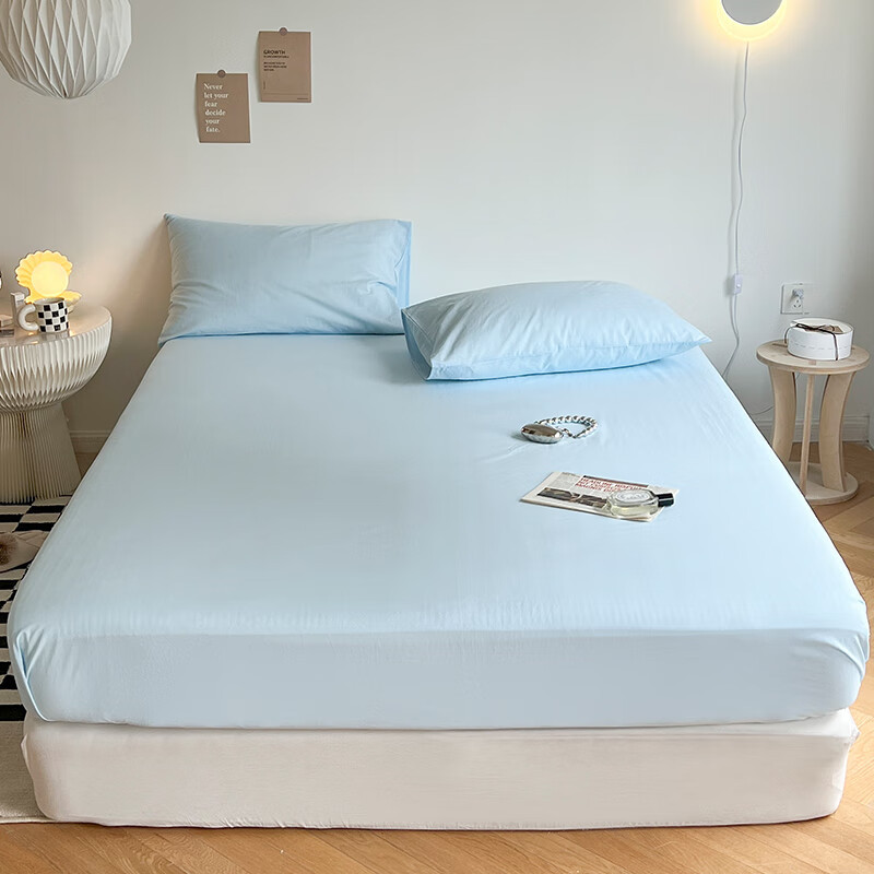 Cubierta de cama de algodón lavado de algodón de clase A, cubierta protectora de colchón de verano de una sola pieza, sábana todo incluido, fijación antideslizante