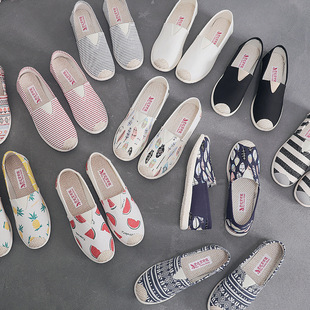 25 New Old Beijing Cloth Shoes Spring and Autumn Women's Shoes Soft Sole Canvas Shoes Slip-on Mother Shoes Casual Women's Shoes