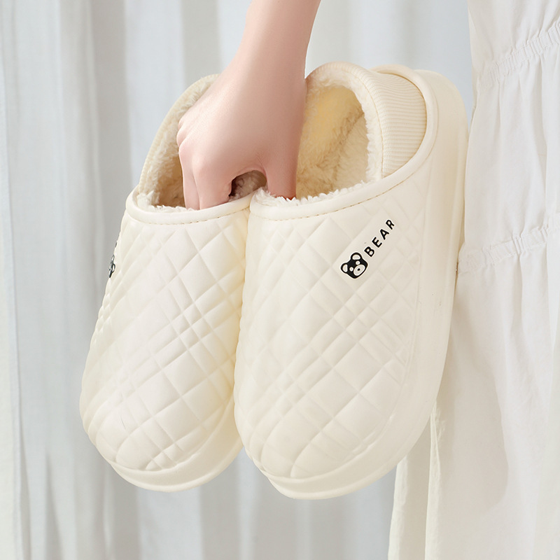 冬用の女性用綿スリッパ、厚くて暖かい、男性用のベルベットの滑り止め毛皮のようなスリッパ、自宅で外出時に着用できます。|undefined