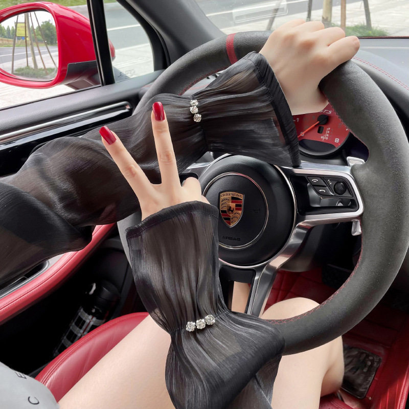 Verano estilo coreano encaje sol protección oversleeve mujeres al aire libre protección UV conducción equitación grande transpirable hielo manga brazo protección