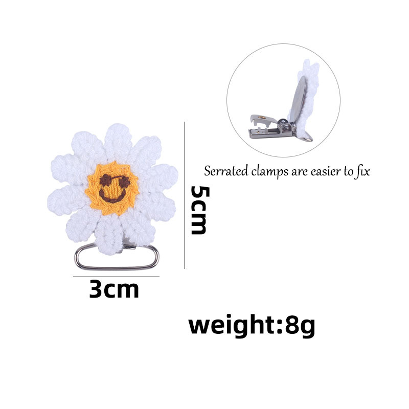 Suministros para bebés nuevo ganchillo DIY girasol chupete clip bebé girasol clip pezón anti-gota cadena Accesorios