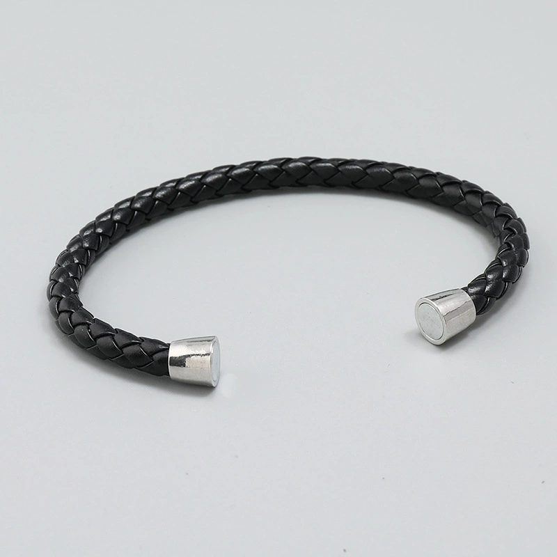 Модный плетеный кожаный браслет, AliExpress, простой и элегантный дизайн, для импорта