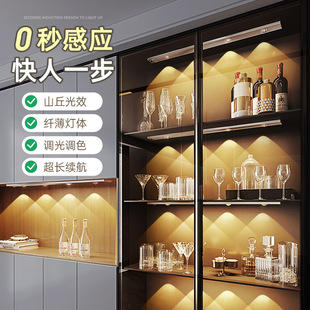 Zhongzhiyi Led Cabinet Light with Human Body Sensor, Rechargeable, for under Wardrobe, Entryway, or Hanging Cabinet, No Wiring Required