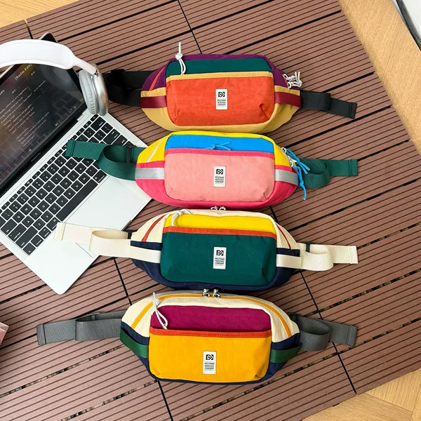 Children's bag Korean style ins-colorful dopamine children's chest bag trendy color-blocking crossbody bag for little boys outdoor travel