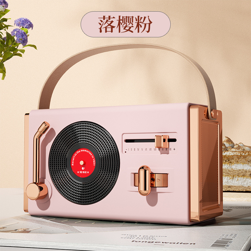 クリエイティブレトロなbluetoothスピーカー無線ミニ低音携帯小音響クロスボーダー爆金ラジオbluetoothスピーカー|undefined
