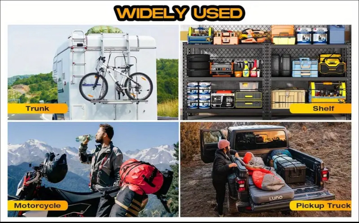 Adjustable Outdoor Carabiner Elastic Rope Camping Style Car Camping Style Clothesline Luggage Binding Rope Packing Belt Elastic Rope