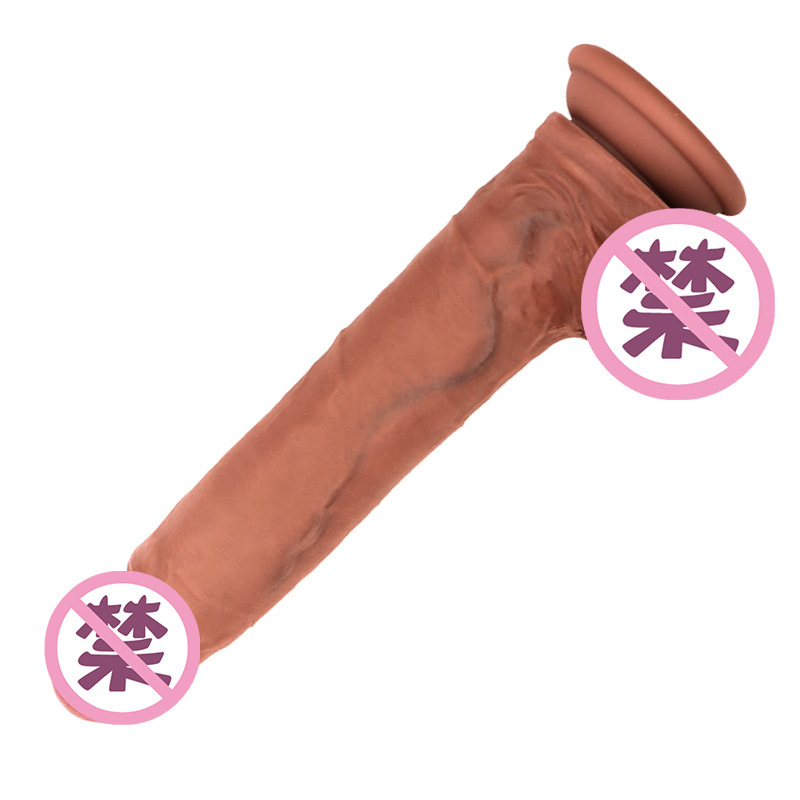 Extra Long Liquid Silicone Dildo 25cm, Dual-Color Finish, Clitoral Stimulation — detail image 19