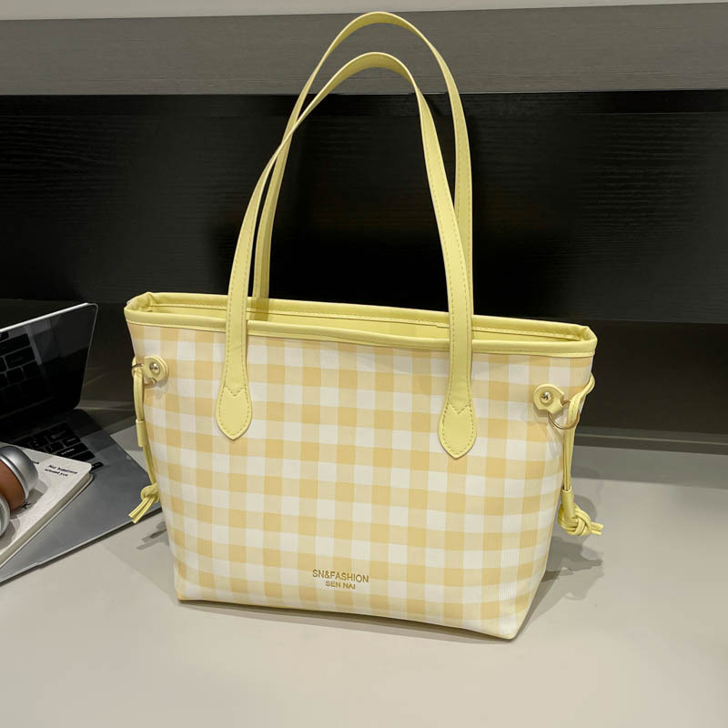 Este año popular nicho bolso a cuadros mujeres 2025 nueva moda versátil bolso de hombro de gran capacidad bolso de viaje