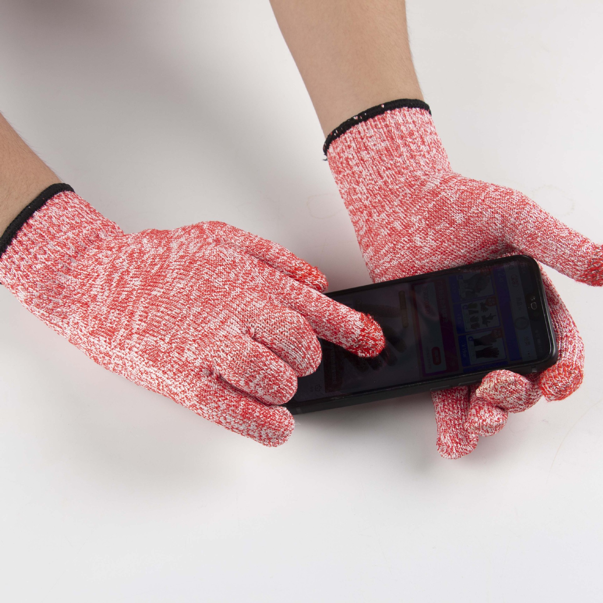 厂家批发粉色触屏防割手套防切割耐磨园艺屠宰赶海钓鱼劳保用品