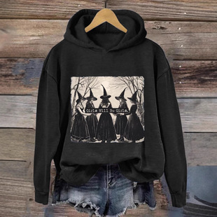 Cross-border Amazon Witch Women's Pullover Sweat 3D Digital Printing Loose Casual Non-drawstring Top