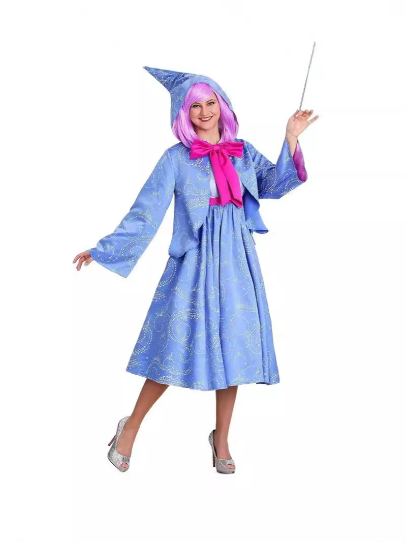 Костюм Золушки для косплея, костюм феи-мачехи, костюм для Хэллоуина, сценический костюм