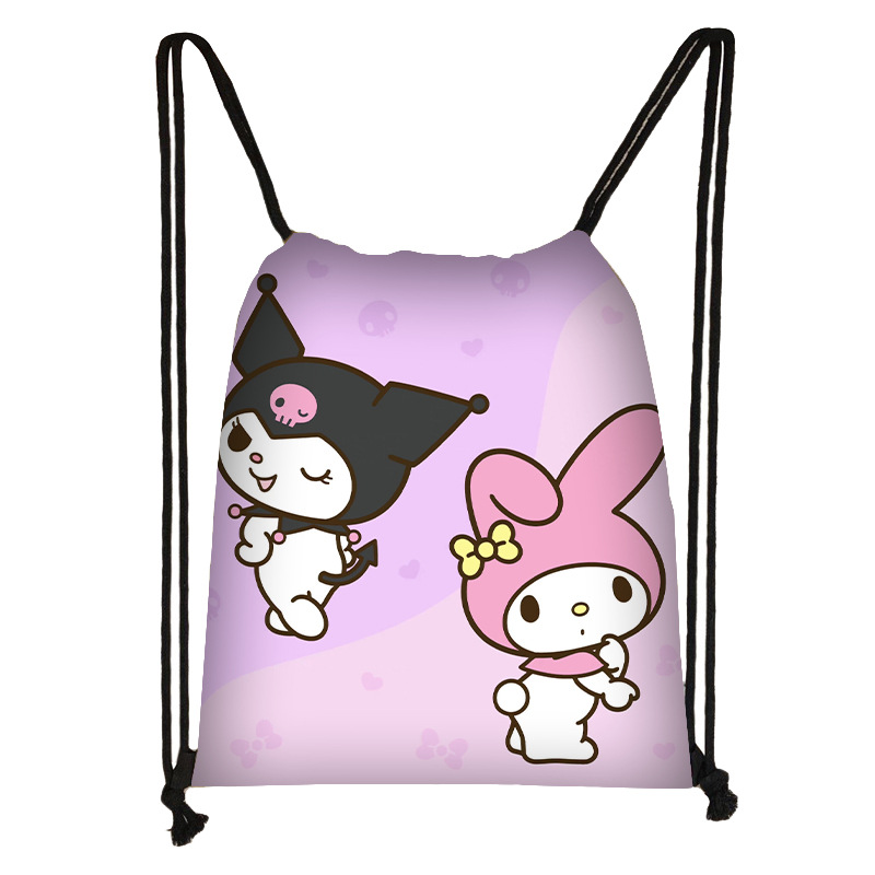 2023新款庫洛米兒童束口袋學生便攜雙肩背包戶外收納袋跨境批發熱