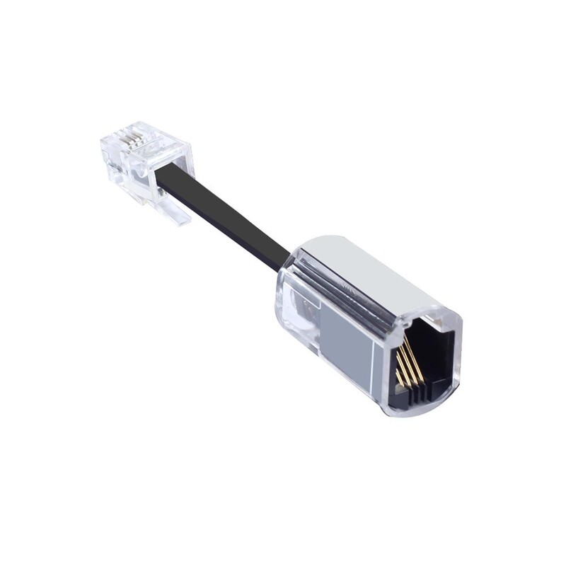 Rj9 4P4C Telephone Rotary Head Rj45 to Rj11 Handle Line Anti-Winding Crystal Head Telephone Line Conversion Connection