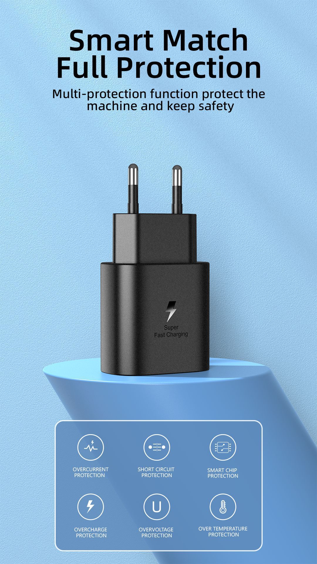 Chargeur de téléphone portable PD25W adapté au protocole Samsung S21/22PPS hea, charge ultra rapide noir stanar européen_voghion.com