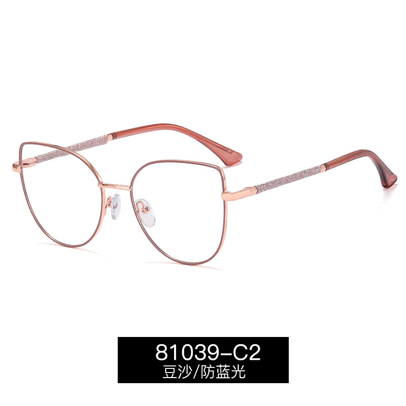 81039 moda metal de moda protector de la cara marco de gafas de luz azul marco de gafas de cara delgada gafas de miopía con grados