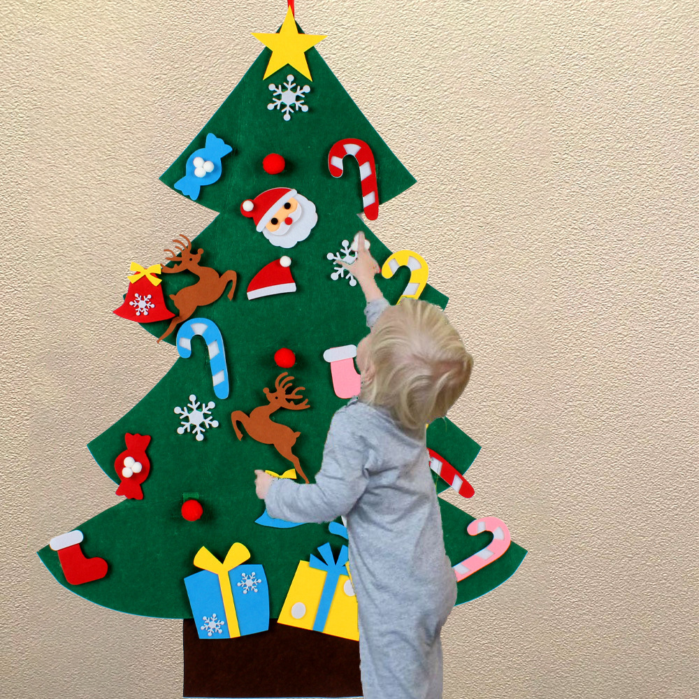 Navidad árbol de navidad de fieltro transfronterizo colgante aleatorio niño bricolaje fieltro tridimensional árbol de navidad decoración hecha a mano creativa