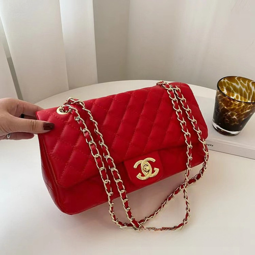 Cross-border new women's bag  new simple fashion checkered small Chanel-style single-shoulder crossbody bag small square bag bags