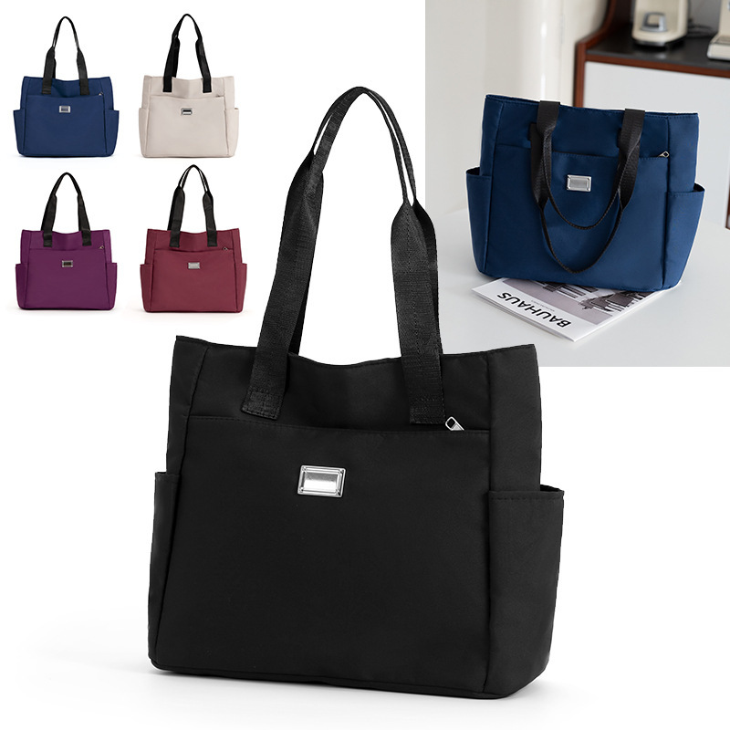 Cross-Border New 2025 New Women's Fashion Tote Bag Oxford Cloth Lightweight Crossbody Bag Simple and Versatile Women's Bag
