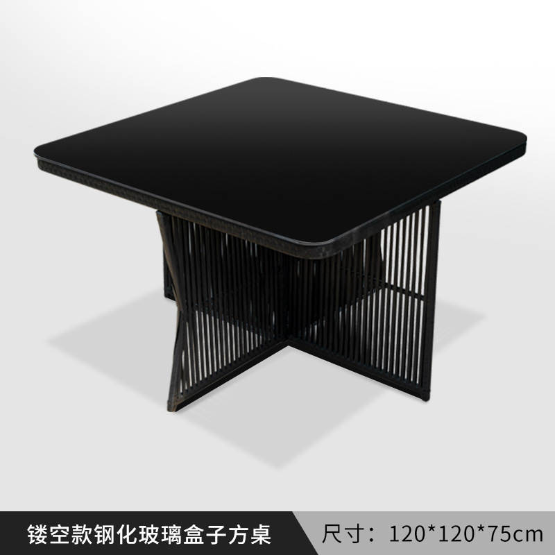 Mesas y sillas al aire libre patio ocio mesa y sillas de ratán combinación terraza al aire libre jardín exterior exterior dobladillo silla de mimbre impermeable y protector solar