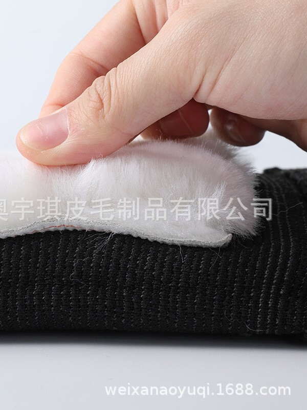 厂家短款绑带羊皮毛一体加压加绒护膝运动保暖护膝老寒腿加绒护膝|undefined